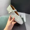 Designer Flat Bottomed Dress Shoes Split Toe Tabi Real Leather Rhinestone Shoe Classic Rivet Buckles Women Round Toed Loafers Sneakers