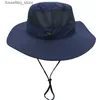 Szerokie brzegowe czapki wiadra czapki letnie na zewnątrz ponadzistotne rybakowy kapelusz menu duże szerokie grzbietowe czapki kubełkowe ochrona przed słońcem rozmiar Bob Hat Panama L240402