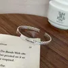 Bracelet couleur argent lettre Chanceux feuille de blé Bracelet pour femmes fille cadeau de fête d'anniversaire mode Simple bijoux fins goutte