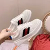 12% KORTING Designer schoenen G Spring Dikke zool Verhoogde Biscuit Sport Echt leer Ronde kop Kleine witte schoenen Dames