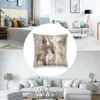 Pillow Brown Printed Faux Fur Realistic Image Throw Christmas For Home Decorative