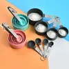 4/8/10pcs Multi Purpose Spoons Cup Measuring Tools PP Baking Accessories Stainless Steel Plastic Handle Kitchen Gadgets