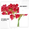 Fleurs décoratives 10 paquets de couvre-chef de Noël fleur de baie artificielle faux décor rouge houx pics baies bricolage pour tiges de simulation