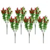 Decorative Flowers 6 Pcs Artificial Pepper Home Chili Stem Black Household Decor Fake Stems Foam Branches Party Decorations