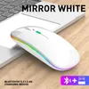 Souris Bluetooth sans fil rechargeable avec récepteur 2.4G 7 couleurs LED rétro-éclairage silencieux USB souris de jeu optique pour ordinateur de bureau tour Otdu5