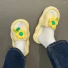 Tofflor 2024 Söt blomma kvinnors sommar inomhus utomhus flip flops strandsko hem non-slip eva sandaler platt