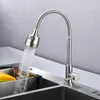 Rubinetti da cucina Miscelatore monocomando girevole a 360° per lavello acqua fredda Rubinetti da piano in acciaio inox