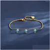 Bracelets de charme Bracelet de chaîne de fête de luxe pour femmes Turquoise français Baguette corde bijoux charmes cadeau petite amie livraison directe Dheyz