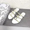 18% OFF Designer shoes External Beach Vacation Fashion French Flat Roman Female Rivet Slippers Summer Outwear