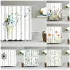 Cortinas de chuveiro Flor Dandelion Red Rose Pequeno Conjunto de cortina de banheiro fresco Frabic Decoração de poliéster à prova d'água com ganchos