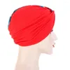 Roupas étnicas Impressão Torção Nó Turbante Mulheres Skullies Muçulmano Hijab Chemo Cap Câncer Chapéu Gorros Bonnet Stretch Hair Loss Head Cover