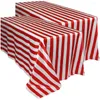 Table Cloth 2 Pcs Striped Tablecloth Rectangular 6 Places White Fabric Waterproof Wedding Party Decorations Disposable Tablecloths