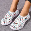 Flats INSTANTARTS 2023 Nursing Shoes Stethoscope Medical Supplies Pattern Women's NonSlip Flat Shoes Summer Breathable Mesh Sneakers