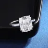 TBCYD 4CT Cushion Cut Ring For Women 925 Sterling Silver Engagement Wedding Band Solitaire Pass Diamond Test GRA 240402