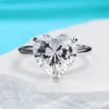 1010mm 4CT Heart Engagement Rings for Women GRA Certified Solitaire Diamond Wedding Band 925 Sterling Silver Ring 240402