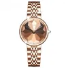 Orologi da polso Orologi da donna Moda di lusso Specchio al quarzo con diamanti Lady Striscia di acciaio impermeabile Splendido Reloj Para Mujer