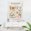 Boho Decor Matisse Minimalist Art Anime Hanging Decor Tapestry Cartoon Tropical Flower Wall Tapestry Beach Handduk Hippie Yoga Mat 240328