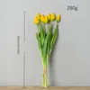 Decorative Flowers Hand Tied Artificial Tulips 7 Head Fake Tulip Bouquet Wedding Engagement Dinner Fresh Tabletop Decoration Living Room