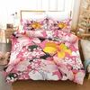 Conjuntos de cama Plantas de jardim 3D Impresso Capa Down Quilt Fronha Menina Quarto Decoração Cama Home Têxtil