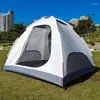 Tentes et abris Camping en plein air 3-4 personnes Tente enduite noire Tunnel portable de luxe résistant au soleil et à la pluie