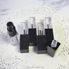 Opslag Flessen 3.5ML 40 stks/partij Vierkante Lege Lipgloss Buis Met Zwarte Dop DIY Plastic Elegante Cosmetische Vloeibare Lipstick container Schoonheid