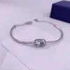 Designer 1: 1 sur la version ovale battant coeur bracelet femme Swaro élément cristal bracelet intelligent or rose platine petite amie cadeau