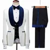 Veste florale hommes Costume coupe ajustée mariage smoking bleu marine velours revers marié fête costumes Costume Homme Homme Blazer 240312