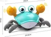 Electric/RC Animals Baby Crling Crab Toy Electric With Light Up And Music Automatically Avoid Obstacles For Kids YQ240402