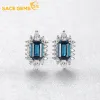 Chandelier Sace Gems Fashion Jewelry Boucles d'oreilles pour femmes 100% sterling sier Blue Gems Stud Oreadswedding Party Fine Jewelry Eardrop