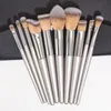 Cross-Border Hot Mining 10 14 champagne Golden Flame Beauty Brush Makeup Brush Set Full Brush Spot Wholesale