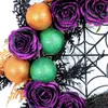 Fleurs décoratives Halloween Wreath Front Dath conçues avec des LED servent pour une longue période de fête complète du festival d'application