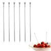 Forks 6pcs Olive Toothpick Picnic Practical Reusable Fruit Stick Party Dessert Skewers Snack Stainless Steel Appetizer Cocktail Pick