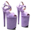 Dance Shoes Peep Toe 23CM/9inches Suede Upper Plating Platform Sexy High Heels Sandals Pole 09