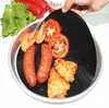 Verktyg 2st runt non-stick matpanna stek foderark matlagning wok pad kök bbq bakmattor