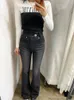 Женские джинсы, осенне-зимние длинные расклешенные брюки, женские модные облегающие брюки с высокой талией, винтажные офисные корейские женские брюки 2024
