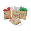 Gift Wrap 12Pcs Kraft Paper Large Bag Cookie Favor Candy Packaging Boxes Hand Carrying Food Baby Shower Birthday