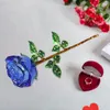 Fleurs décoratives Saint Valentin Cristal Rose Fleur Anniversaire Mariage Table Parure Décor À Collectionner Pour Papa Amoureux Mari Femmes
