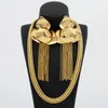 Ensemble collier et boucles d'oreilles YM Dubai, bijoux plaqués or pour femmes et filles, accessoire en cuivre, à la mode, cadeaux d'anniversaire de fête