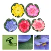 Fleurs décoratives 5 pièces fleur flottante artificielle avec coussin ornement d'eau réaliste parfait pour la décoration d'étang