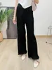 Women's Pants LANMREM Grey Pleated Harlan Women 2024 Summer High Waist Wide Leg Solid Color Trousers Female Casual Clothes 2DA4880