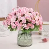 Decorative Flowers Wedding Decor Artificial Silk Daisies Begonias Bouquet Table Decoration Fake Flower Imitation Begonia Daisy Floral