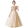 DideyTtawl Sparkly paljetter Korta ärmar Flower Girl Dresses Tulle Kids Birthday Party Pageant Prom Gown Junior Bridesmaid 240321