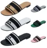 2024 Paris Embroidered Dazzle Designer Slippers Womens Sandals Summer Beach Stripes Casual Flat Sliders women ladies flip flops Fashion Shoes E245