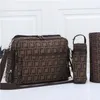 Bolsa de fraldas de designer à prova d'água, 3 conjuntos de bolsa de fraldas para bebê com zíper marrom xadrez de alta qualidade g4