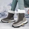 Boots Women's Shoes for Winter Plush Snow Boots Mid Calf Boots Outdoor Anti Slip Hiking Shoes Warm Waterproof Fashion Botas Mujer 2023
