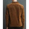 Vestes pour hommes Veste en cuir suédé marron Slim Fit Casual Jeans Jacke Tendances de la mode