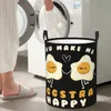 Wäschesäcke mit Aufschrift „You Make Me Eggstra Happy“, kreisförmiger Aufbewahrungskorb, wasserdicht, Wohnzimmer, Spielzeug