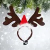 Dog Apparel Pet Christmas Head Decor Headband Antler For Festival Dress Up Antlers (Red Pattern)