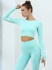 T-shirts Femmes Chrloisir Sexy Femmes T-shirts Skinny Stretch Confortable Tricot Crop Top Rayé Sans Couture Mode Femme Blouses 2024