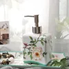 Garrafas de armazenamento Dispensador de sabão de mão vintage estilo chinês recarregável bomba de loção floral porcelana removível garrafa de cerâmica